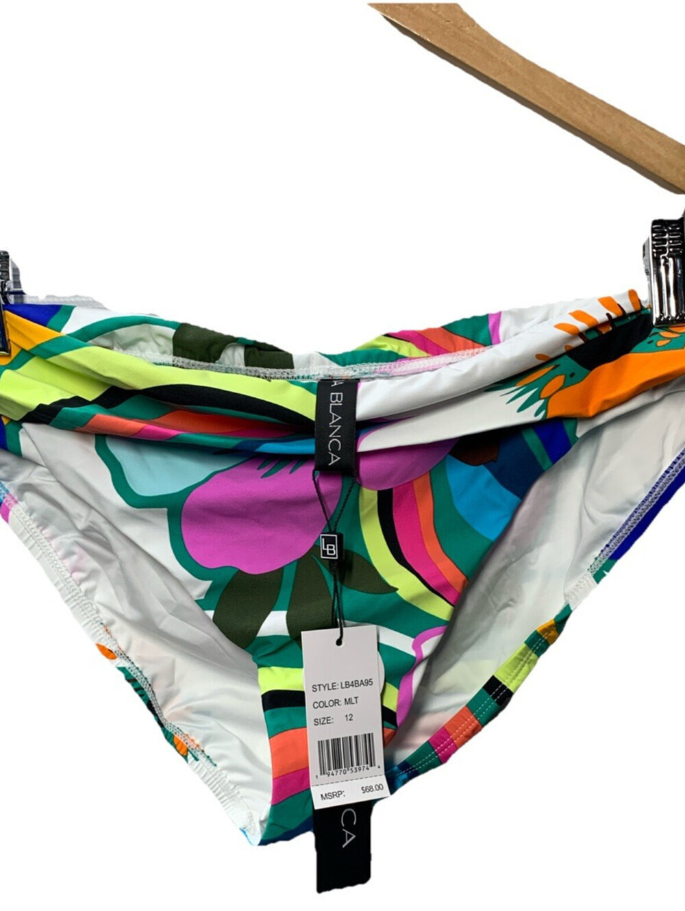 La Blanca Women Island Goddess Shirred Band Hipster Bikini Bottom Multi Size 12